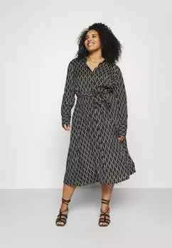 Классическая рубашка Kaffe Curve COLLIA SHIRT DRESS, цвет black/sand