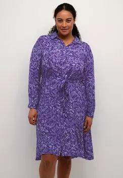 Классическая рубашка Kaffe Curve KCFINA OLINE, фиолетовый цветочный принт