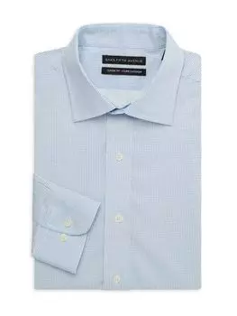 Классическая рубашка классического кроя в горошек Saks Fifth Avenue, синий