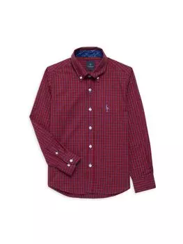 Классическая рубашка на пуговицах в клетку для мальчика Tailorbyrd, красный