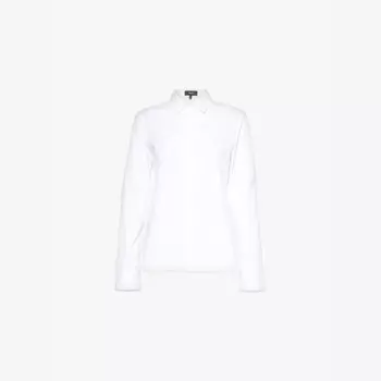 Классическая рубашка облегающего кроя из хлопчатобумажной ткани и поплина-стрейча Theory, белый