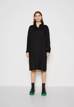 Классическая рубашка ONLY Carmakoma CARADELONE BLOCKING SHIRTDRESS, черный/ирландский кремовый