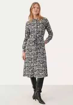 Классическая рубашка Part Two, черный текстурный принт