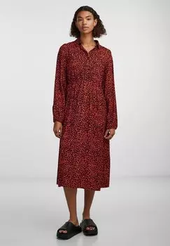 Классическая рубашка Pieces MIDI ARAH, цвет bittersweet