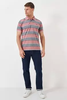 Классическая рубашка поло из хлопка в красную полоску Crew Clothing Company, красный