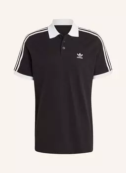 Классическая рубашка-поло из пике Adicolor с галлоновыми полосками Adidas Originals, черный