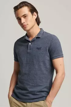 Классическая рубашка-поло из пике Superdry, синий