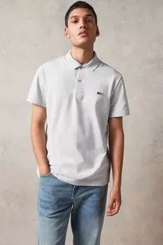 Классическая рубашка-поло из полиэстера и хлопка Lacoste, серый