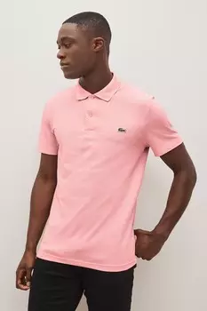 Классическая рубашка-поло из полиэстера и хлопка Lacoste, розовый