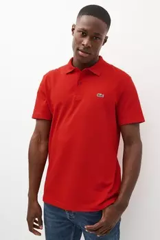Классическая рубашка-поло из полиэстера и хлопка Lacoste, красный