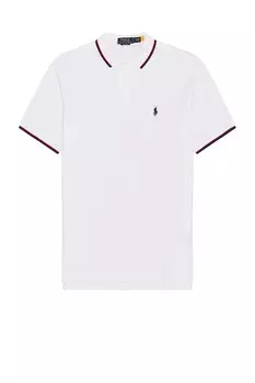 Классическая рубашка-поло из сетчатой ткани с кончиками Polo Ralph Lauren, белый