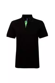 Классическая рубашка-поло контрастного кроя Asquith & Fox, черный