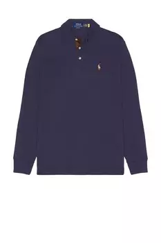 Классическая рубашка поло с длинным рукавом Polo Ralph Lauren, синий