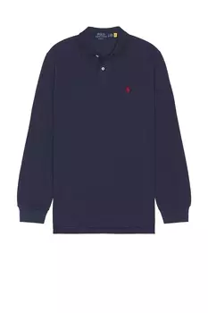 Классическая рубашка поло с длинным рукавом Polo Ralph Lauren, синий