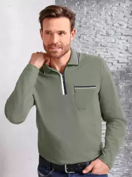 Классическая рубашка-поло с длинными рукавами "Poloshirt" Classic, оливковый