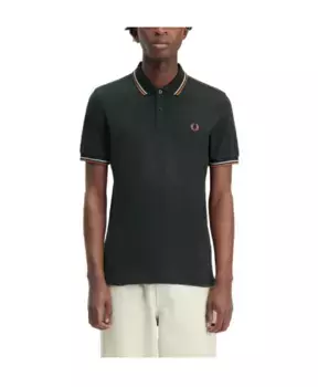 Классическая рубашка-поло с контрастным воротником. Fred Perry, зеленый