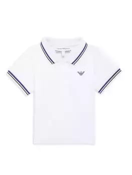 Классическая рубашка-поло с логотипом для ребенка Emporio Armani, белый