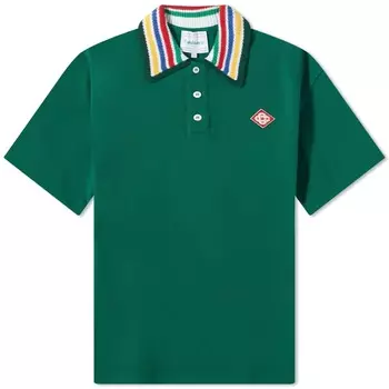 Классическая рубашка-поло с вязаным воротником Casablanca