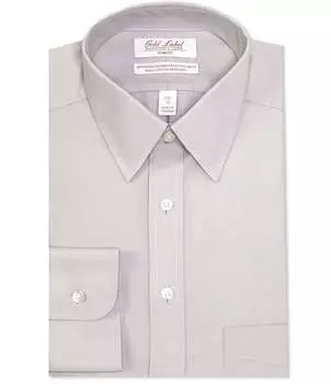 Классическая рубашка приталенного кроя с заостренным воротником Gold Label Roundtree & Yorke без железа, серый
