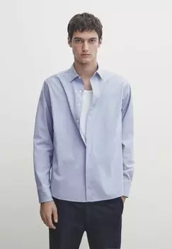 Классическая рубашка Regular Fit Striped Massimo Dutti, цвет bluegrey