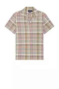 Классическая рубашка с коротким рукавом Andy Camp Polo Ralph Lauren, khaki green multi