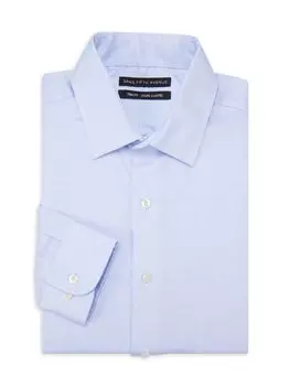 Классическая рубашка с микропринтом и отделкой Saks Fifth Avenue, цвет Light Blue