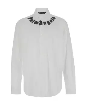 Классическая рубашка с S образным вырезом и логотипом Palm Angels, белый
