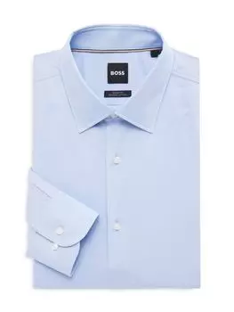 Классическая рубашка с текстурированной отделкой Sharp Fit Boss, синий