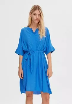 Классическая рубашка Selected Femme SLFIRENE VIOLA SS NOOS, туманности синий