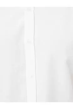 Классическая рубашка Slim Fit с длинными рукавами и воротником-стойкой Koton, белый