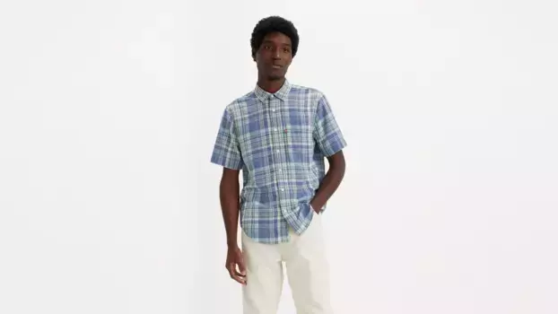 Классическая рубашка стандартного кроя с короткими рукавами Levi's, синий