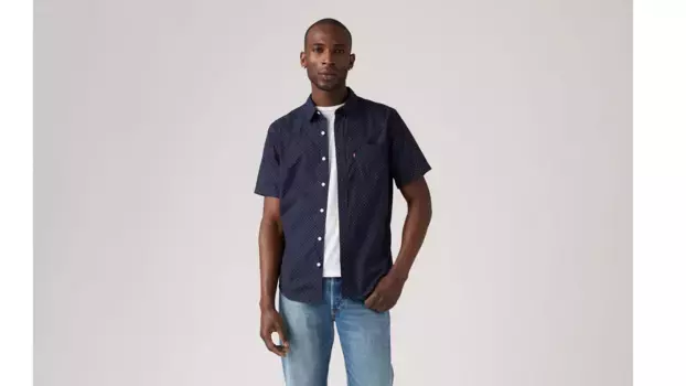 Классическая рубашка стандартного кроя с короткими рукавами Levi's, синий