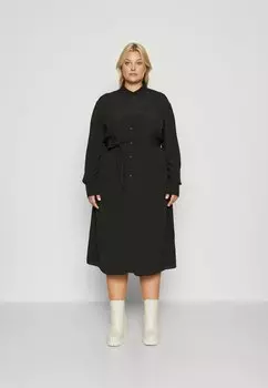 Классическая рубашка Tommy Hilfiger Curve МИДИ ПЛАТЬЕ, черный