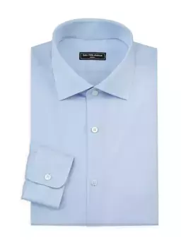 Классическая рубашка узкого кроя для путешествий Saks Fifth Avenue, синий