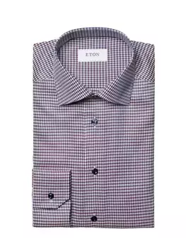 Классическая рубашка узкого кроя с узором «гусиные лапки» Eton, красный