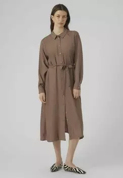 Классическая рубашка Vero Moda DEBBY CALF, цвет brown lentil