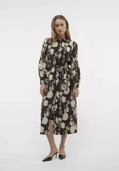 Классическая рубашка Vero Moda VMCELINA SHIRT DRESS, черный