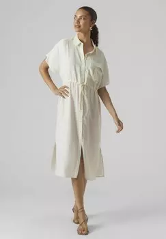 Классическая рубашка Vero Moda VMIRIS WVN NOOS, слоновая кость с жемчугом