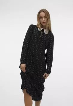 Классическая рубашка Vero Moda VMMARILYN FLOWER CALF DRESS, цвет black/white