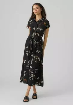 Классическая рубашка Vero Moda VMNEWHALLIE LONG TIE DRESS, черный