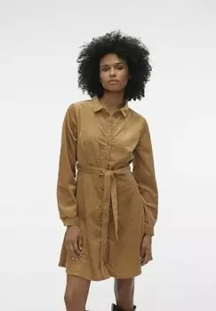 Классическая рубашка Vero Moda ВМНИНА, цвет tobacco brown