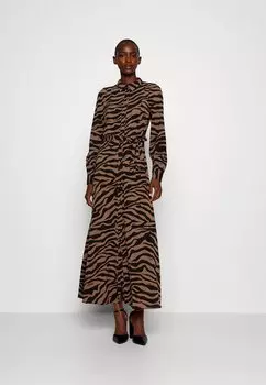 Классическая рубашка Vero Moda VMSHILAH NAJA LONG SHIRT DRESS, коричневая чечевица/жемчуг