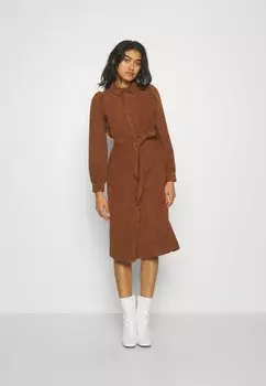 Классическая рубашка Vero Moda VMSOYE CALF SHIRT DRESS, коричневый в центре города