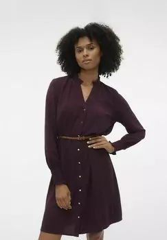 Классическая рубашка Vero Moda VMVIBE LS ABK EXC, цвет winetasting