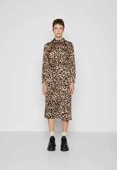 Классическая рубашка VILA ПЛАТЬЕ VILLA DRESS MIDI SHIRT DRESS, бежевый