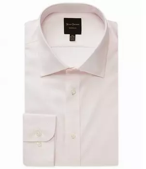 Классическая рубашка в горошек Hickey Freeman современного кроя с раздвинутым воротником, розовый