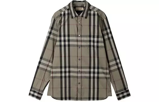 Классическая рубашка в клетку бежевого цвета Burberry, цвет Pebble
