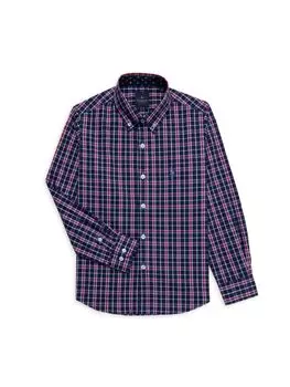 Классическая рубашка в клетку для мальчика Tailorbyrd, темно-синий