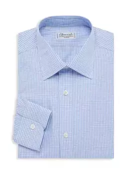 Классическая рубашка в клетку Glen Charvet, синий
