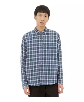 Классическая рубашка в клетку из легкой ткани Stssy, синий